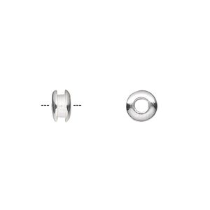 Bead 1pkg1 sterling silver, 6x4mm bead core