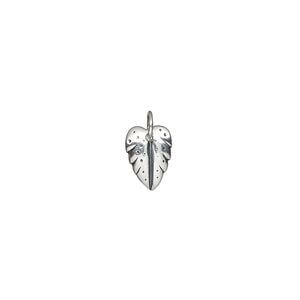 Charm, antiqued sterling silver, 9.5x7mm leaf with 4mm closed jump ring. Sold individually.
