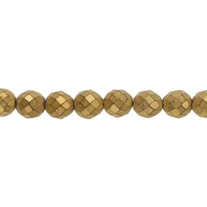 Hemalyke&trade; 1pkg1, matte electroplated faceted round bead 15.5-16 inch 6mm