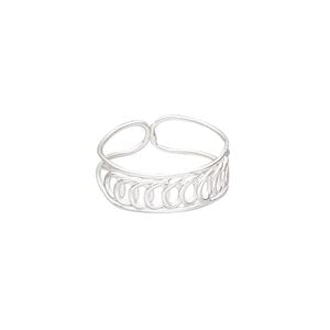 Ring, silver-plated brass, 6mm wide, adjustable. Sold individually.