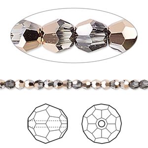 Bead 720pk crystal rose gold 18Kt gold plate, Swarovski&reg; 3mm round 5000