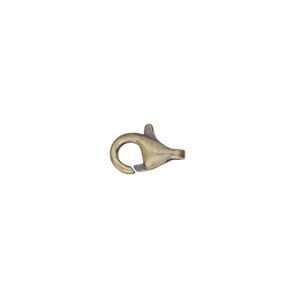 Clasp lobster claw 1pkg10 gold-plated, 10x6mm, antique brass 1-strand