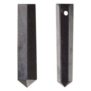 Shungite 1pkg1, hand-cut faceted point focal natural 1.5 inch