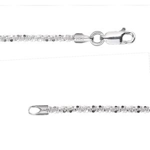 Chain 1pkg1 sterling silver crisscross, 2.1mm / lobster claw clasp, 16 inch