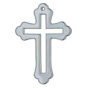 Hemalyke&trade; 1pkg1, top-drilled double-sided open cross focal 48.5x34mm