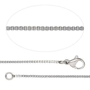 Chain 1pkg1 box, 1.2mm / lobster claw clasp, stainless steel 16 & 18 inch