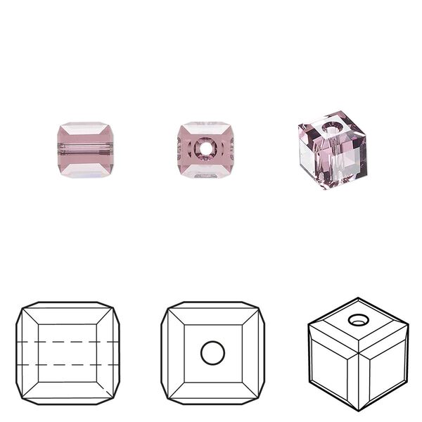 Bead 144pk iris, Swarovski&reg; 6mm cube 5601 image number 0