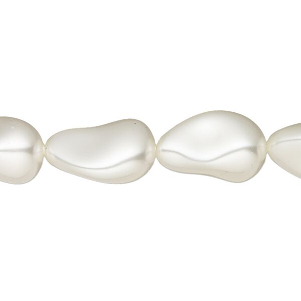 Pearl 100pk white, Swarovski&reg; 16x11mm baroque drop 5843 image number 0