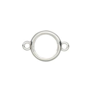 Link, Almost Instant Jewelry&reg;, sterling silver, 15mm round with open back and 12mm rivoli setting. Sold individually.