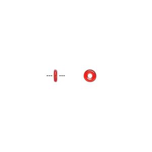 Bead, Czech pressed glass, transparent light red, 4x1mm ring. Sold per pkg of 100.
