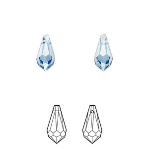 Drop 4pk cool blue, Crystal Passions&reg; Regenerated 11x5.5mm pendant teardrop 6000