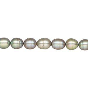 Pearl, cultured freshwater (dyed), pine, 5-6mm rice, D grade, Mohs hardness 2-1/2 to 4. Sold per 15-inch strand.