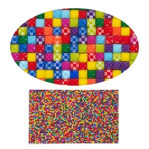 Adhesive sheet, My Style Deco Art&trade;, peel-off, resin and glue, rainbow, 8 x 4-3/4 inch rectangle, 1.8mm thick with checker design. Sold individually.