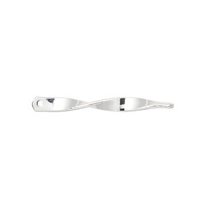 Link, silver-plated brass, 30x3mm twist. Sold per pkg of 100.