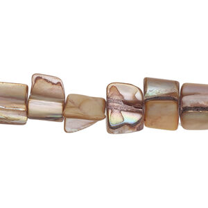 Mother-of-pearl shell 1pkg1, triangle tube bead 15 inch terra cotta 6x6mm-11x9mm