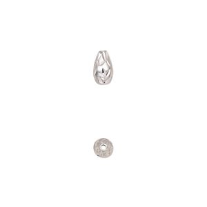 Bead 1pkg2 sterling silver, 7x4mm teardrop