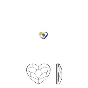 Flat back 720pk crystal AB foil back, Swarovski&reg; 3.6mm heart 2808