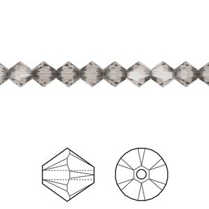 Bead 24pk greige, Crystal Passions&reg; 5mm bicone 5328