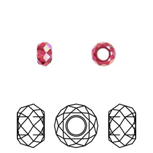 Bead 288pk scarlet shimmer 2X, Swarovski&reg; 6x3.75mm briolette XL hole 5042