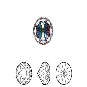 Fancy stone 1pk crystal vitrail medium foil back, Crystal Passions&reg; 14x10mm magical oval 4160