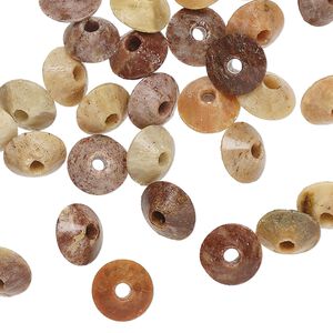 Soapstone 1pkg50, hand-cut bicone bead 8x5.5mm