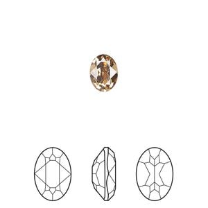 Fancy stone 4pk light Colorado topaz foil back, Crystal Passions&reg; 8x6mm oval 4120