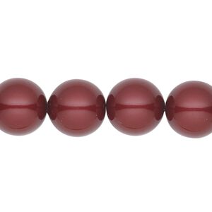 Pearl 10pk bordeaux, Crystal Passions&reg; 12mm round 5811