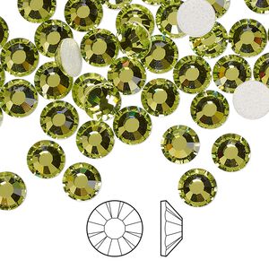 Flat back 288pk limecicle foil back, Preciosa MAXIMA Czech crystal hotfix rhinestone 6.3-6.5mm chaton rose round SS30
