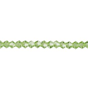 Bead 1pk transparent lime green, Celestial Crystal&reg; 4mm bicone 15.5-16 inch