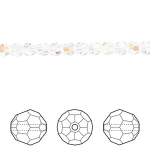 Bead 12pk crystal shimmer, Crystal Passions&reg; 4mm round 5000