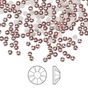 Flat back 144pk light rose foil back, Preciosa MAXIMA Czech crystal hotfix rhinestone 2.3-2.5mm chaton rose round SS8
