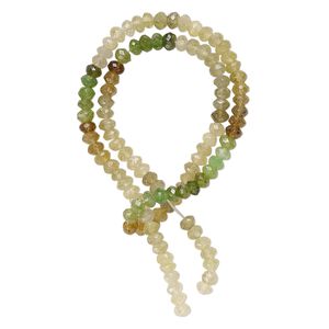 Grossularite garnet 1pkg1, hand-cut micro-faceted rondelle bead 14 inch 5x3mm-6x4mm