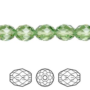 Bead 2pk peridot, Crystal Passions&reg; Regenerated 9.5x8mm olive briolette 5044