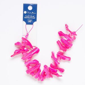 Mother-of-pearl shell 1pkg1, top-drilled frangia bead 7 inch neon pink 11x5mm-43x9mm
