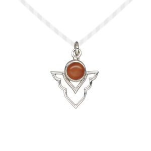 Drop 1pkg1, antiqued sterling silver and carnelian, 15.5x14mm open arrowhead