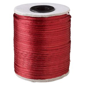 Cord, Satinique&trade;, satin, maroon, 2mm. Sold per 200-foot spool.