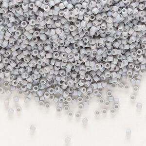 Seed bead, Delica&reg;, glass, pkg/7.5g, #11 round, opaque matte rainbow shark fin grey (DB-2320).