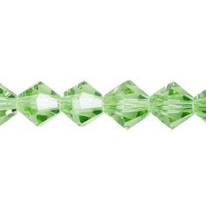 Bead 1pk transparent lime green, Celestial Crystal&reg; 10mm bicone 8 inch