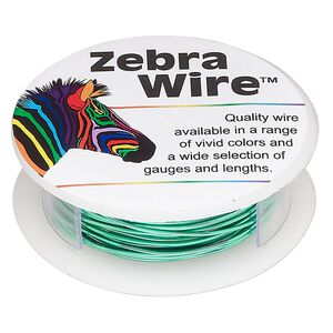 Wire, Zebra Wire&trade;, color-coated copper, pale green, 20 gauge. Sold per 15-yard spool.