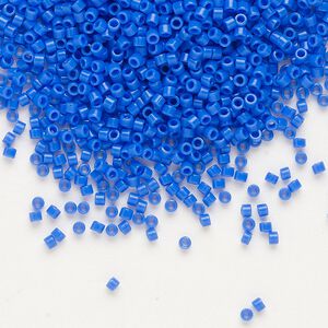 Seed bead, Delica&reg;, glass, pkg/250g, #11 round, opaque cyan blue (DB-1138).