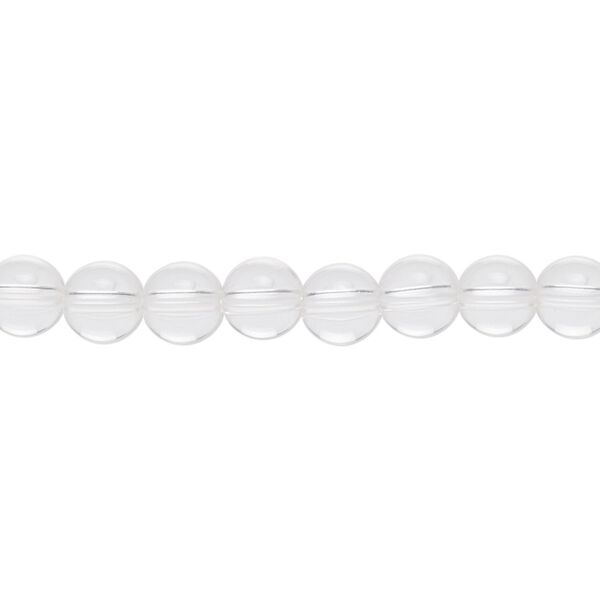 Quartz crystal 1pkg1, round bead natural 15.5-16 inch 6mm image number 0