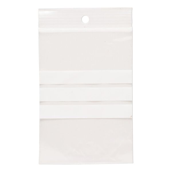Bag, Tite-Lip&trade;, plastic, white and clear, 4x2-3/4 inch top zip. Sold per pkg of 100. image number 1