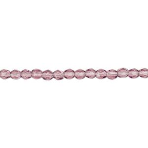 Bead, Czech fire-polished glass, amethyst purple, 3mm faceted round. Sold per pkg of 1,200 (1 mass).
