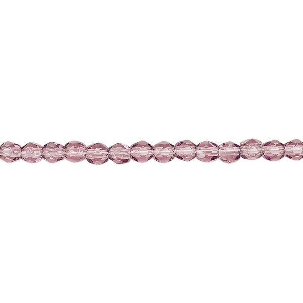Bead, Czech fire-polished glass, amethyst purple, 3mm faceted round. Sold per pkg of 1,200 (1 mass). image number 0