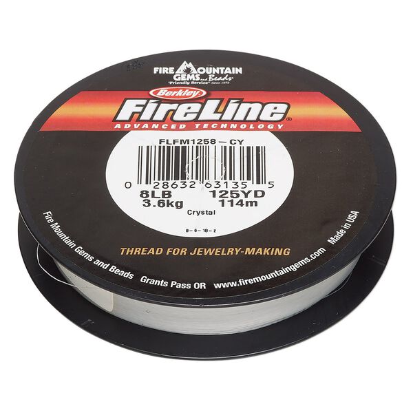 Thread, Berkley&reg; FireLine&reg;, gel-spun polyethylene, crystal, 0.18mm diameter 4-fiber braid, 8-pound test. Sold per 125-yard spool. image number 0