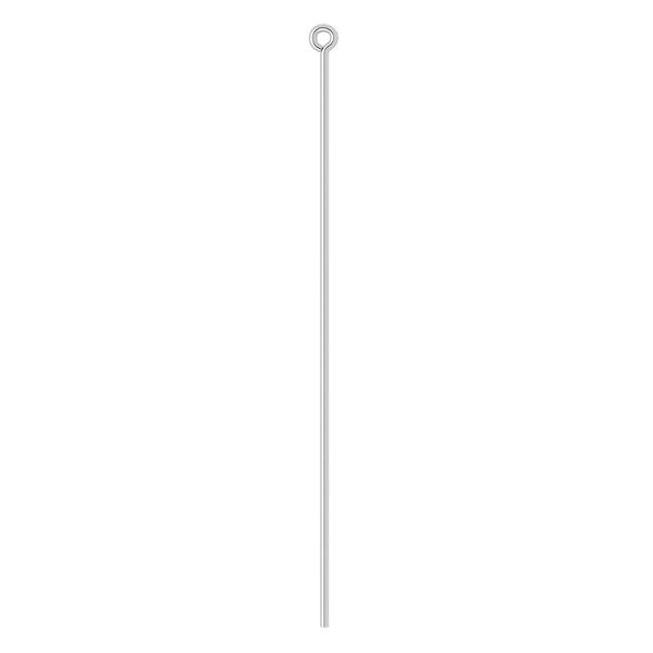 Eye pin 1pkg10 sterling silver, 2.5 inch, 21 gauge image number 0