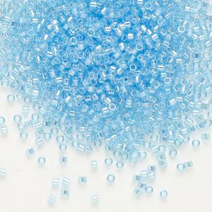 Seed bead, Delica&reg;, glass, pkg/7.5g, #11 round, translucent rainbow aqua (DB-0176).