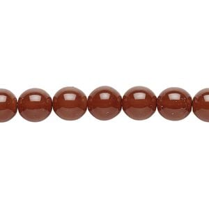 Bead, Czech dipped d&eacute;cor glass druk, caramel, 8mm round. Sold per 15-1/2" to 16" strand.