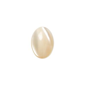 Cabochon, mother-of-pearl shell (natural), 14x10mm calibrated oval. Sold per pkg of 2.