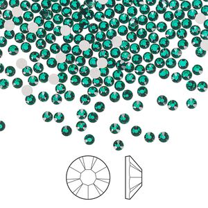 Flat back 1440pk emerald foil back, Preciosa MAXIMA Czech crystal rhinestone 2.1-2.3mm chaton rose round SS7